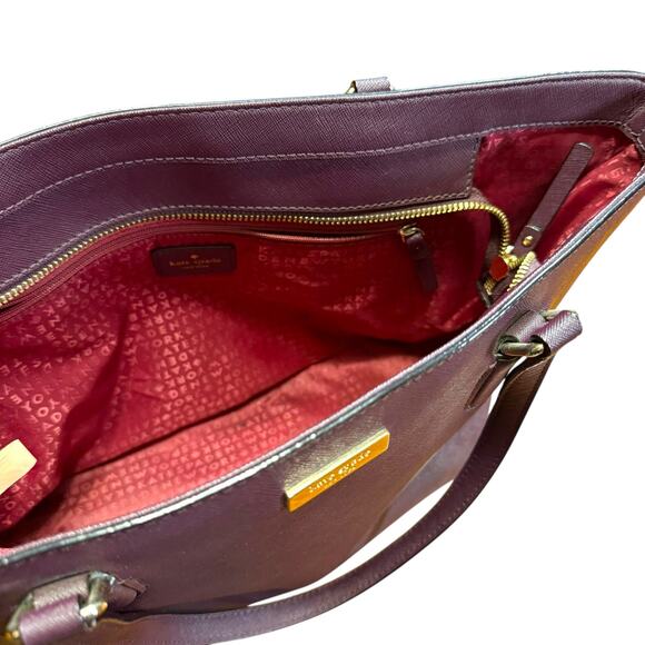 Kate Spade New York Laurel Way Small Dally Tote &  Stacy Wallet in Deep Plum - Picture 5 of 12